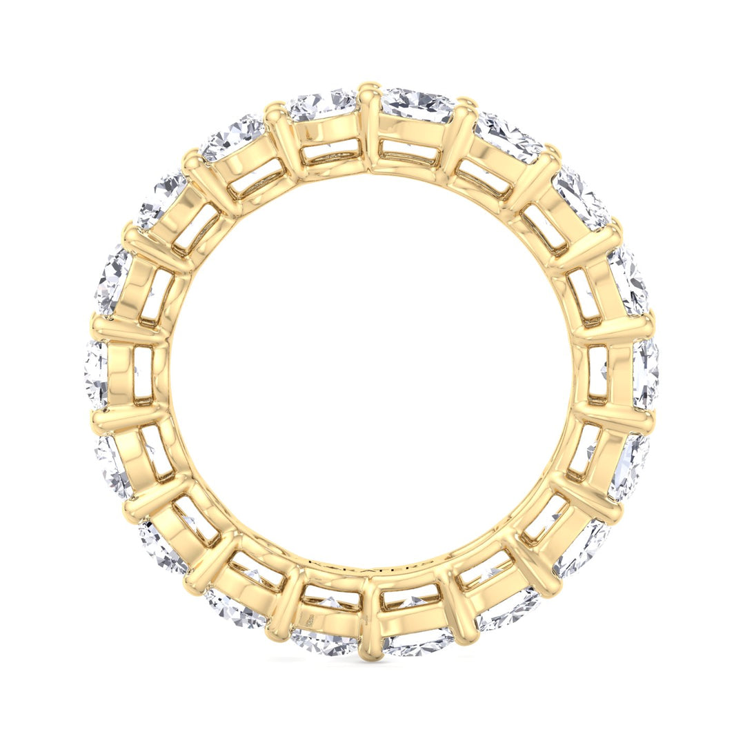 Cáceres-Round and Cushion Lab Yellow Gold Diamond Eternity Band, Profile