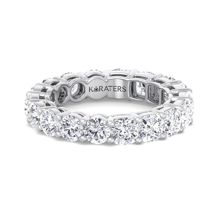 Cáceres - Double Shape-Round and Cushion Lab White Gold Diamond Eternity Band, Front