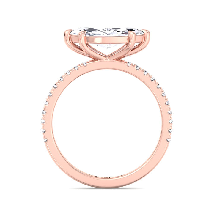 Enzian-East To West Marquise Lab Rose Gold Diamond Ring, Profile
