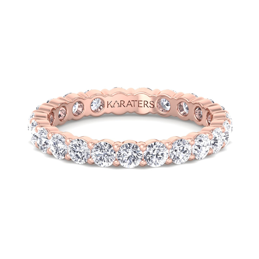 Guernica-Round Lab Rose Gold Diamond Eternity Band, Front
