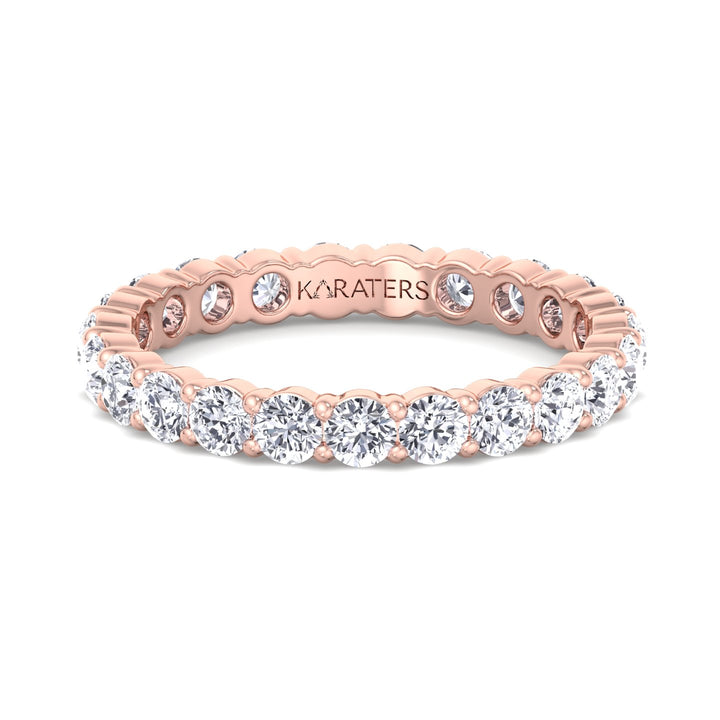 Guernica-Round Lab Rose Gold Diamond Eternity Band, Front