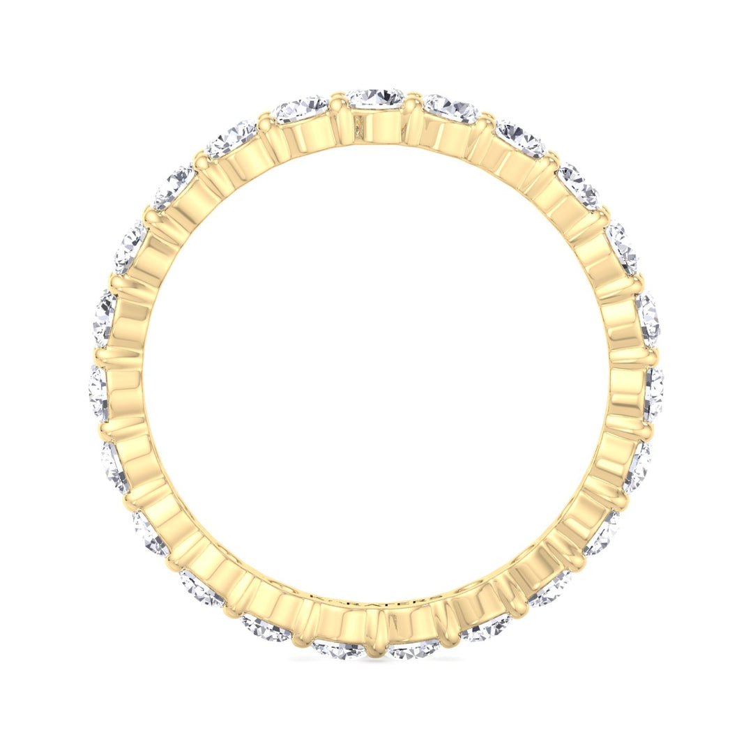 Guernica-Round Lab Yellow Gold Diamond U-Prong Eternity Band, Profile