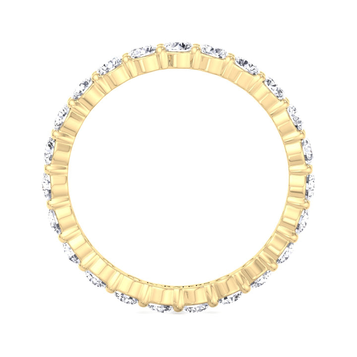 Guernica-Round Lab Yellow Gold Diamond U-Prong Eternity Band, Profile