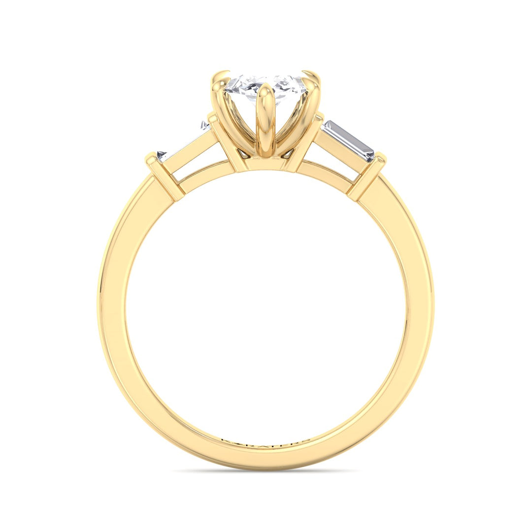 Iris-Marquise Cut Lab Yellow Diamond Engagement Ring, Profile