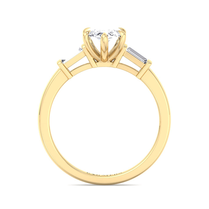 Iris-Marquise Cut Lab Yellow Diamond Engagement Ring, Profile