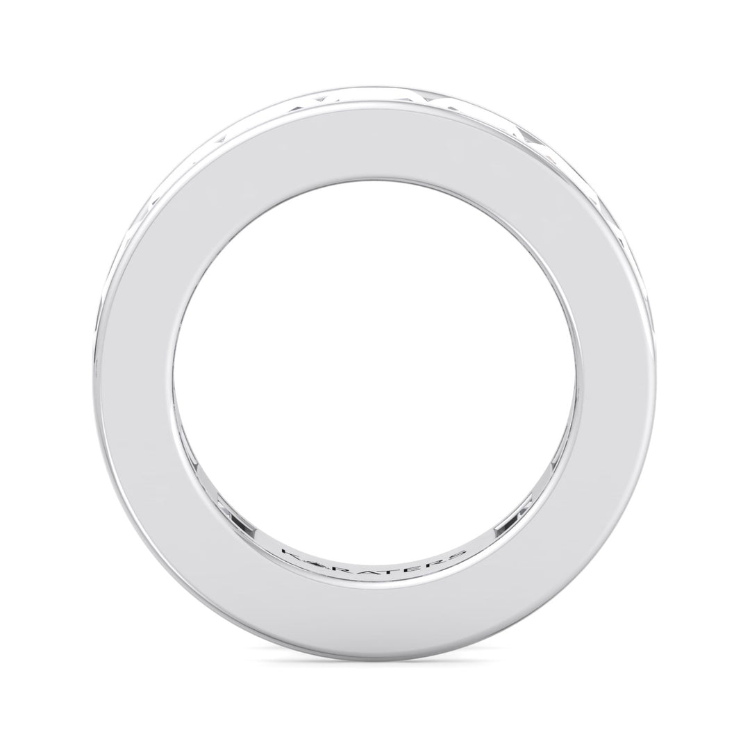 Jumilla-Channel Set Emerald Lab White Gold Diamond Eternity Band, Profile