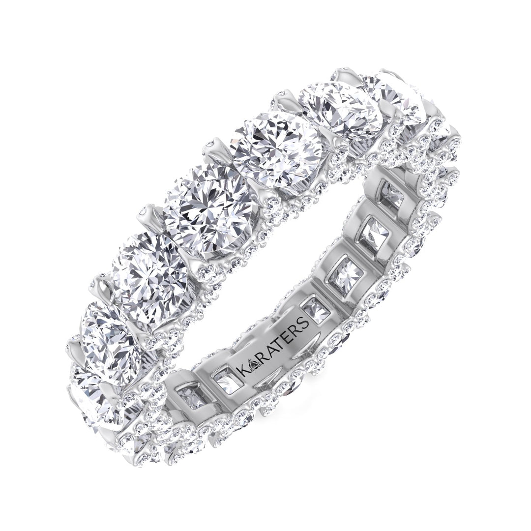 Luarca-Round Lab White Gold Diamond Eternity Band, Top Down