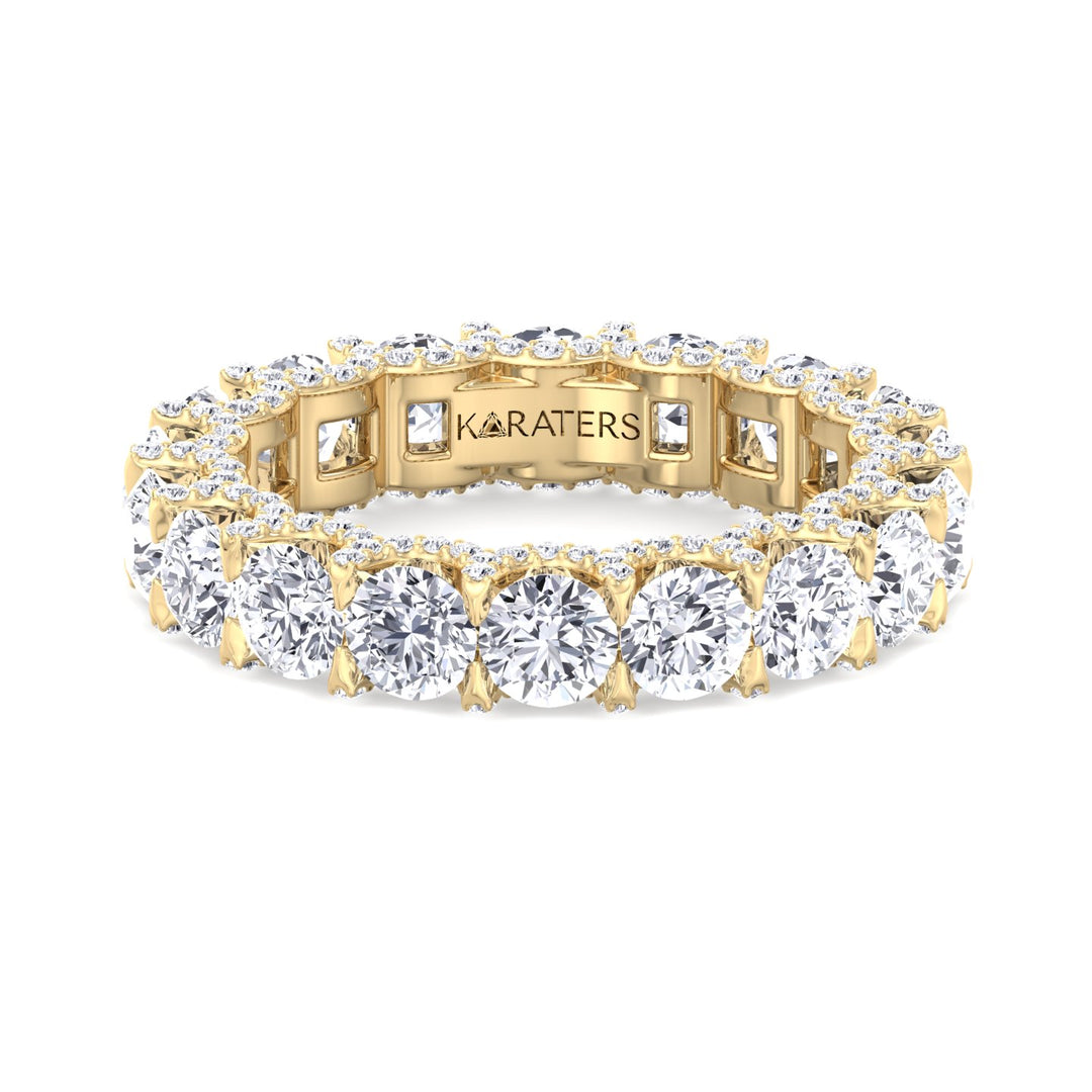 Luarca-Round Lab Yellow Gold Diamond Eternity Band, Front