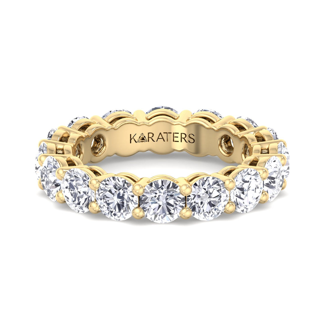 Mieres-Classic Round Lab Yellow Gold Diamond Eternity Band, Front