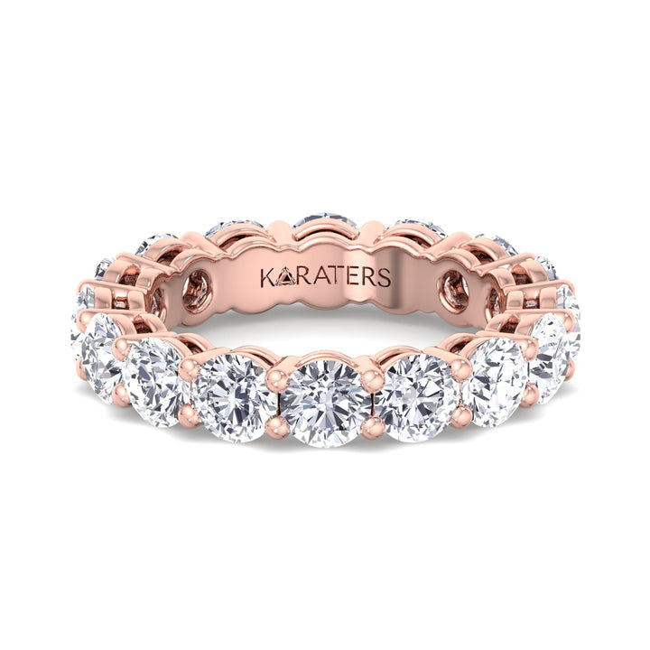 Mieres - Classic Round Cut Lab-Grown  Rose Gold Diamond Eternity Band, Front