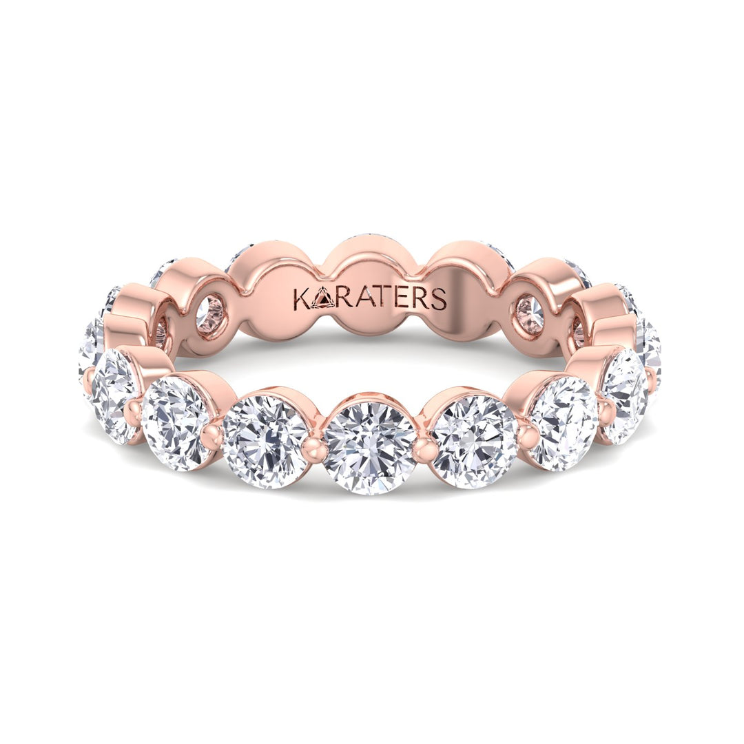 Murcia-Round Lab Rose Gold Diamond Eternity Band, Front