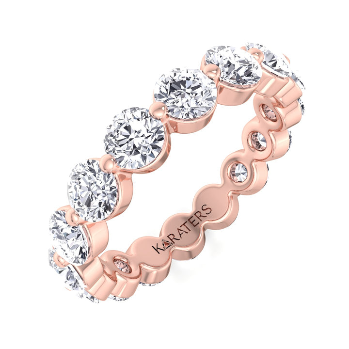 Murcia-Round Lab Rose Gold Diamond Eternity Band, Top Down