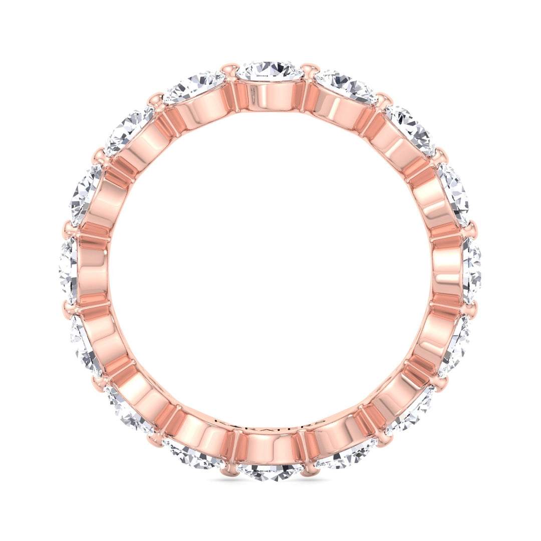 Murcia-Round Lab Rose Gold Diamond SIngle Prong Eternity Band, Profile