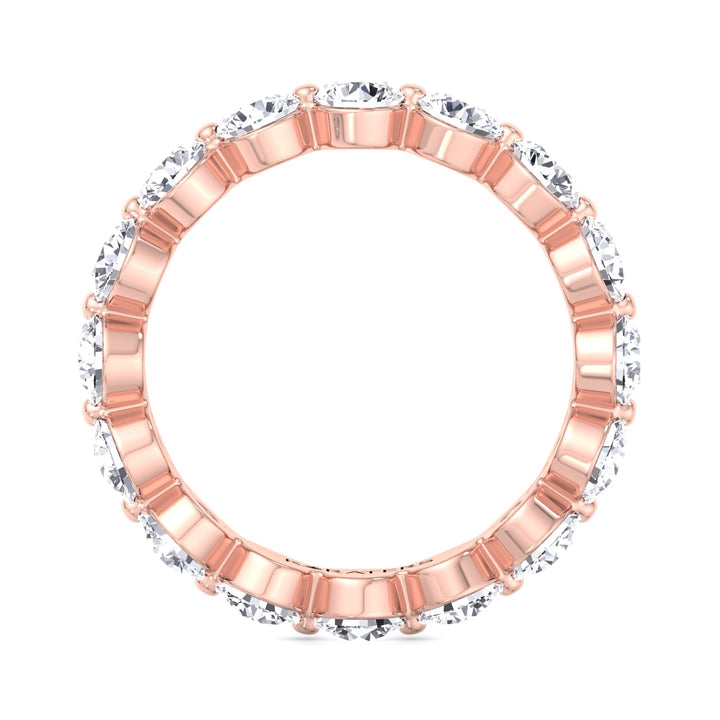 Murcia-Round Lab Rose Gold Diamond SIngle Prong Eternity Band, Profile