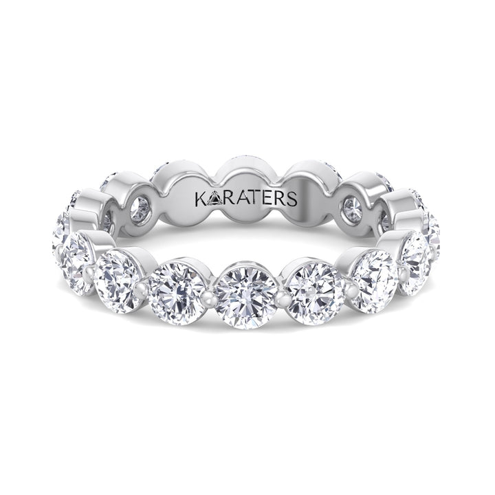 Murcia-Round Lab White Gold Diamond Eternity Band, Front