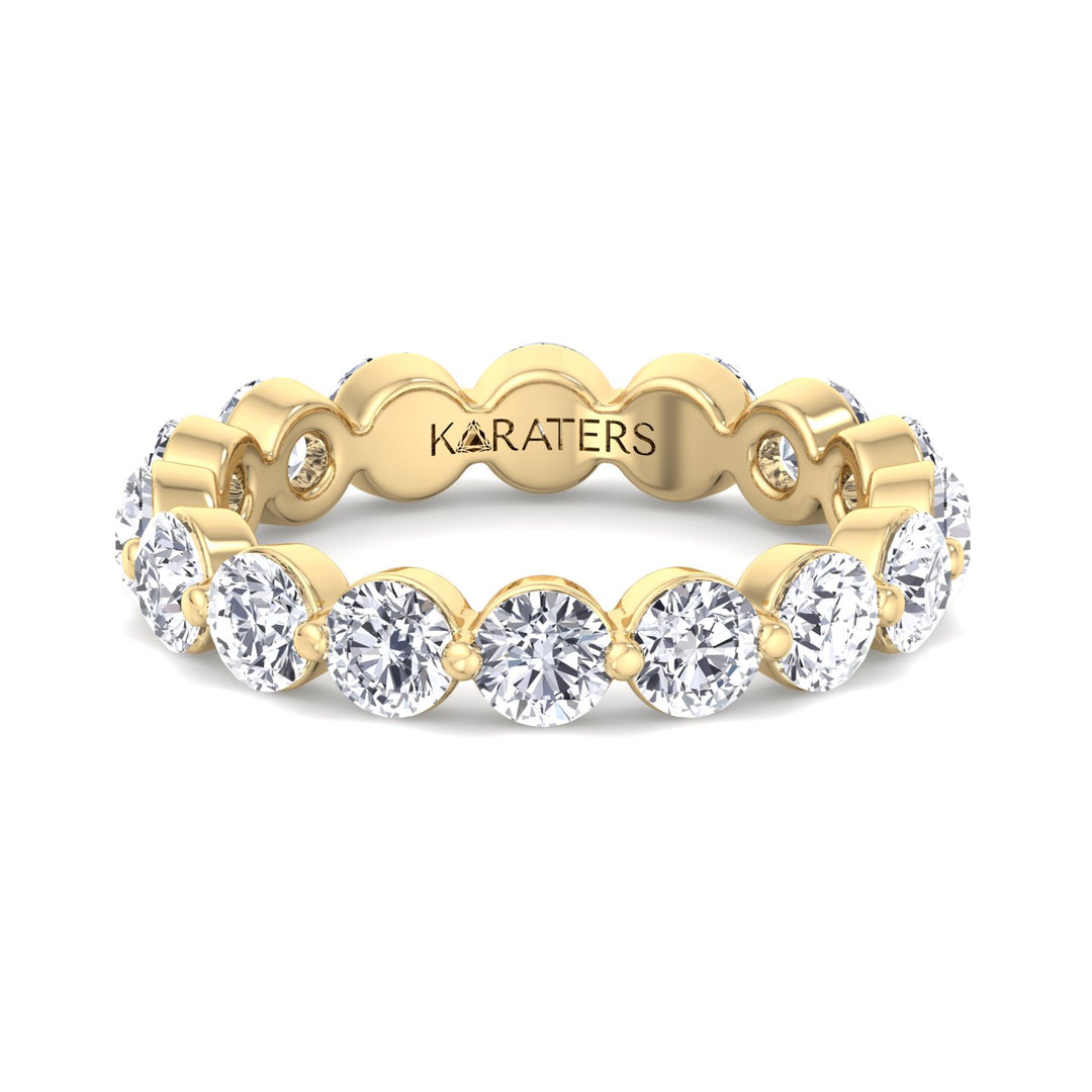 Murcia-Round Lab Yellow Gold Diamond Eternity Band, Front