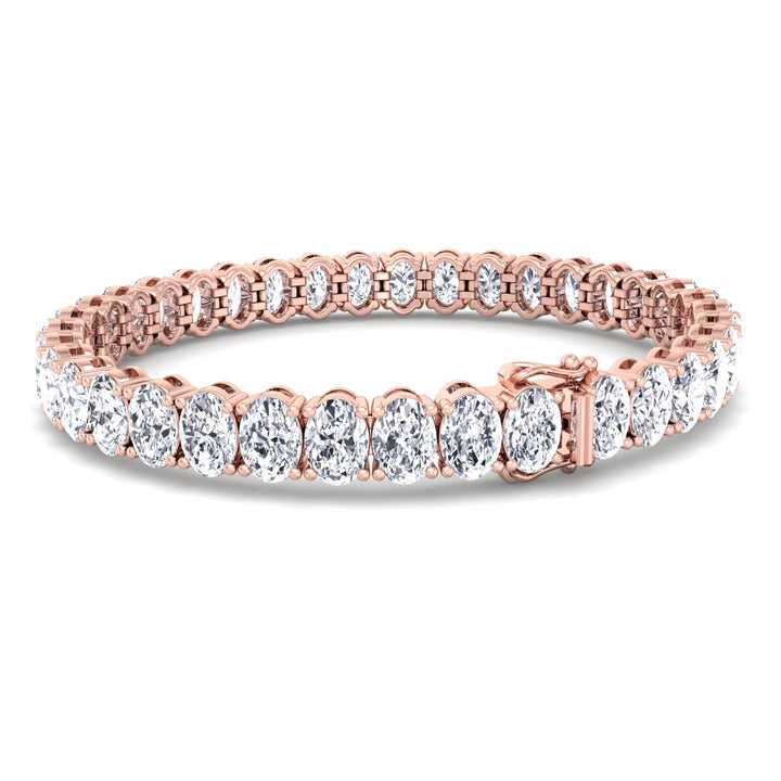 Oval Cut Lab-Grown Diamond Tennis Bracelet 14K Rose Gold