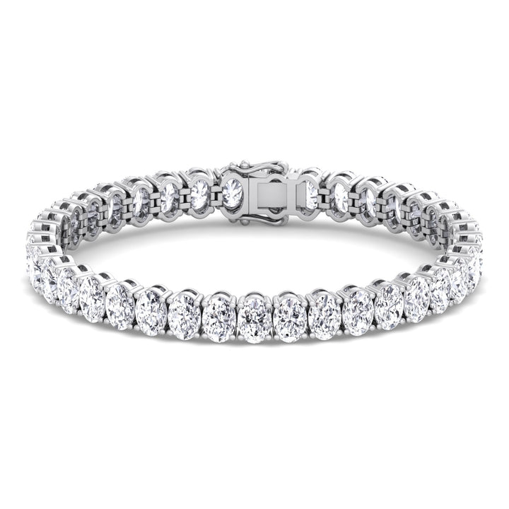 Oval Cut Lab-Grown Diamond Tennis Bracelet 14K White Gold