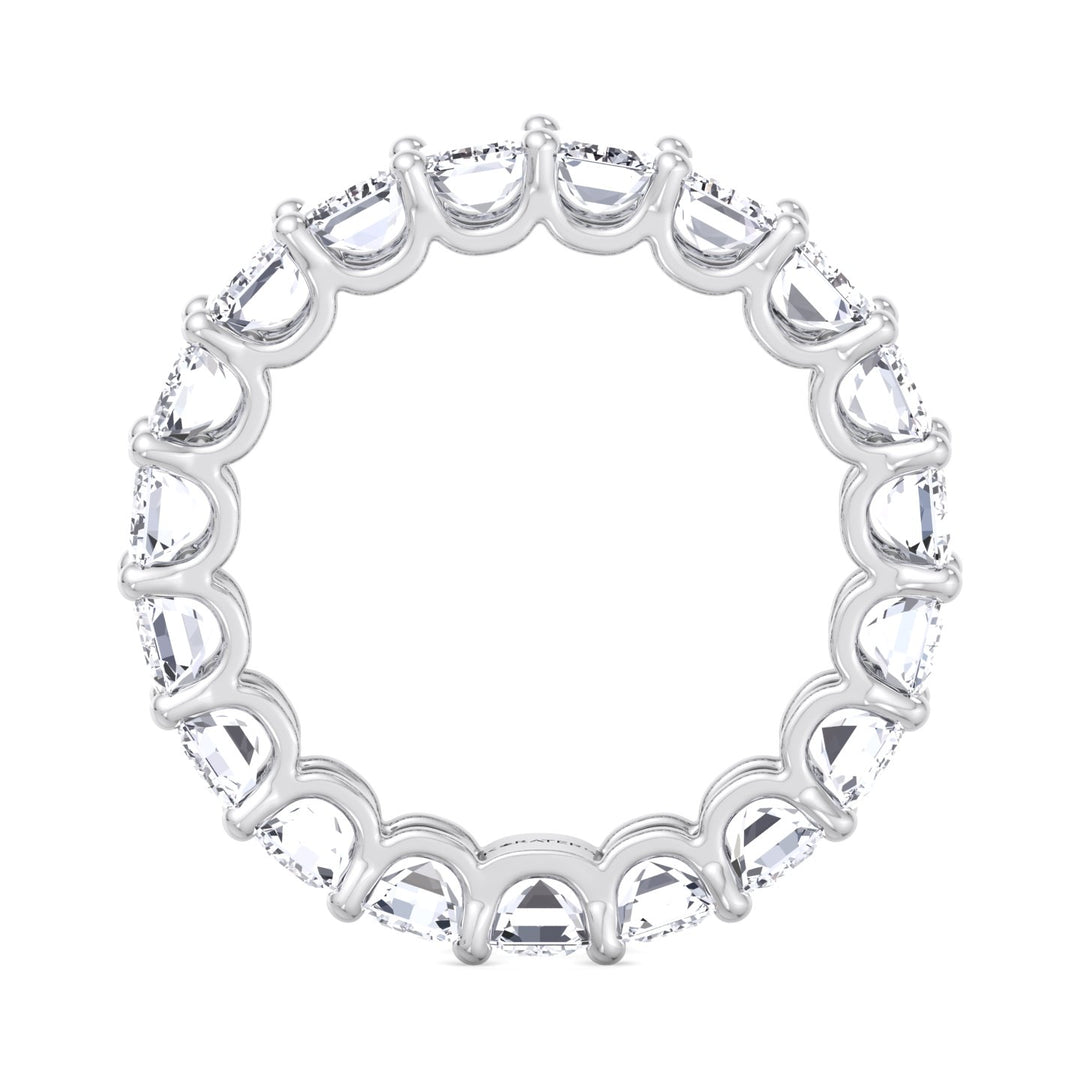 Palma-Emerald Cut Lab White gold Diamond -U Prong Eternity Band, Profile