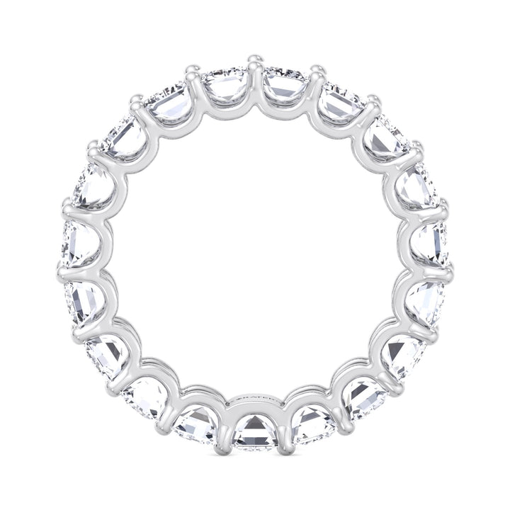Palma-Emerald Cut Lab White gold Diamond -U Prong Eternity Band, Profile