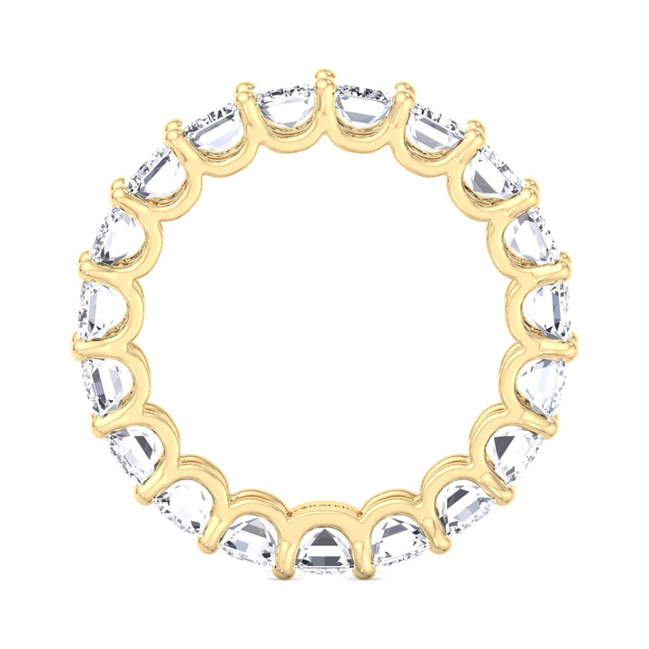 Palma-Emerald Cut Lab Yellow Gold Diamond -U Prong Eternity Band, Profile