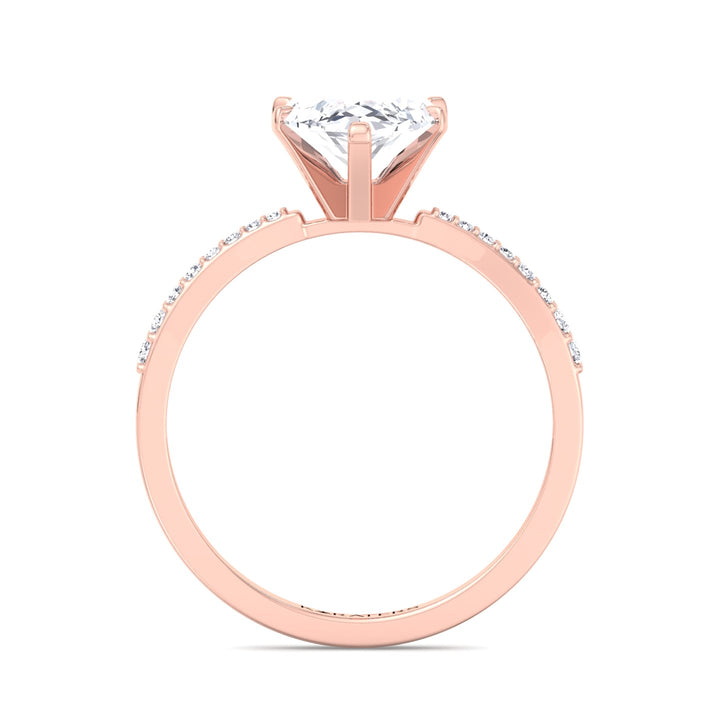 Pasadena-Marquise Cut Lab Rose Gold Diamond Engagement Ring, Profile