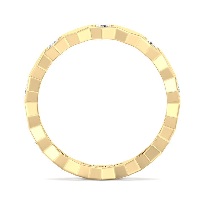 Phoebe - Round Cut Lab Yellow Gold Diamond Eternity Band, Profile