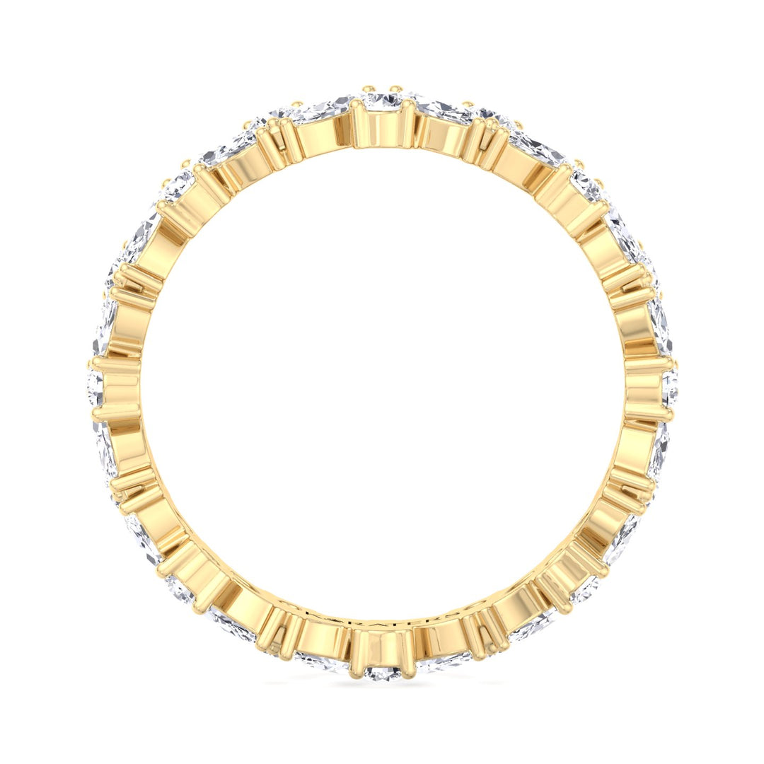 Plasencia-Marquise Lab Yellow Gold Diamond Eternity Band, Profile