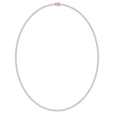 Lodan - Round Cut Lab-Grown Diamond Tennis Necklace 4-Prong