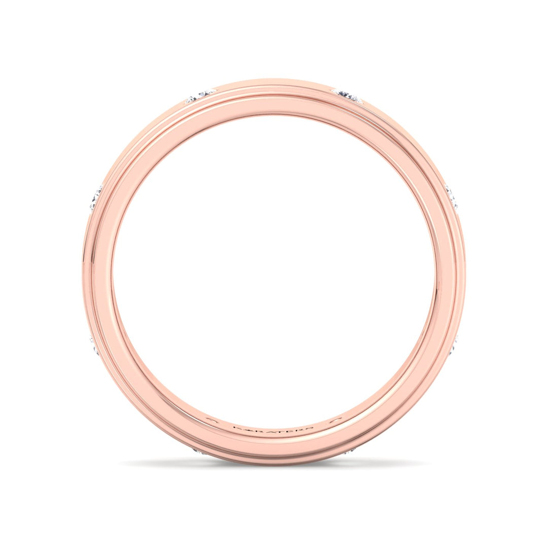 Men Lab Grown Diamond Wedding Band 6mm