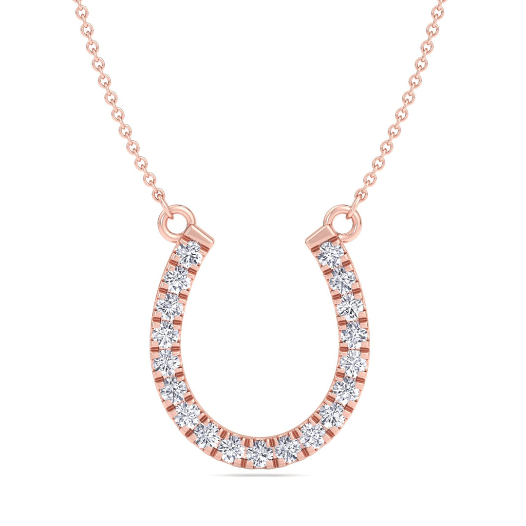 1.35Ct Lab-Grown Diamond Horseshoe Pendant Necklace