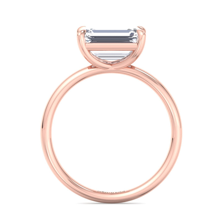Emerald Cut Solitaire Lab Grown Diamond East-West Set Engagement Ring