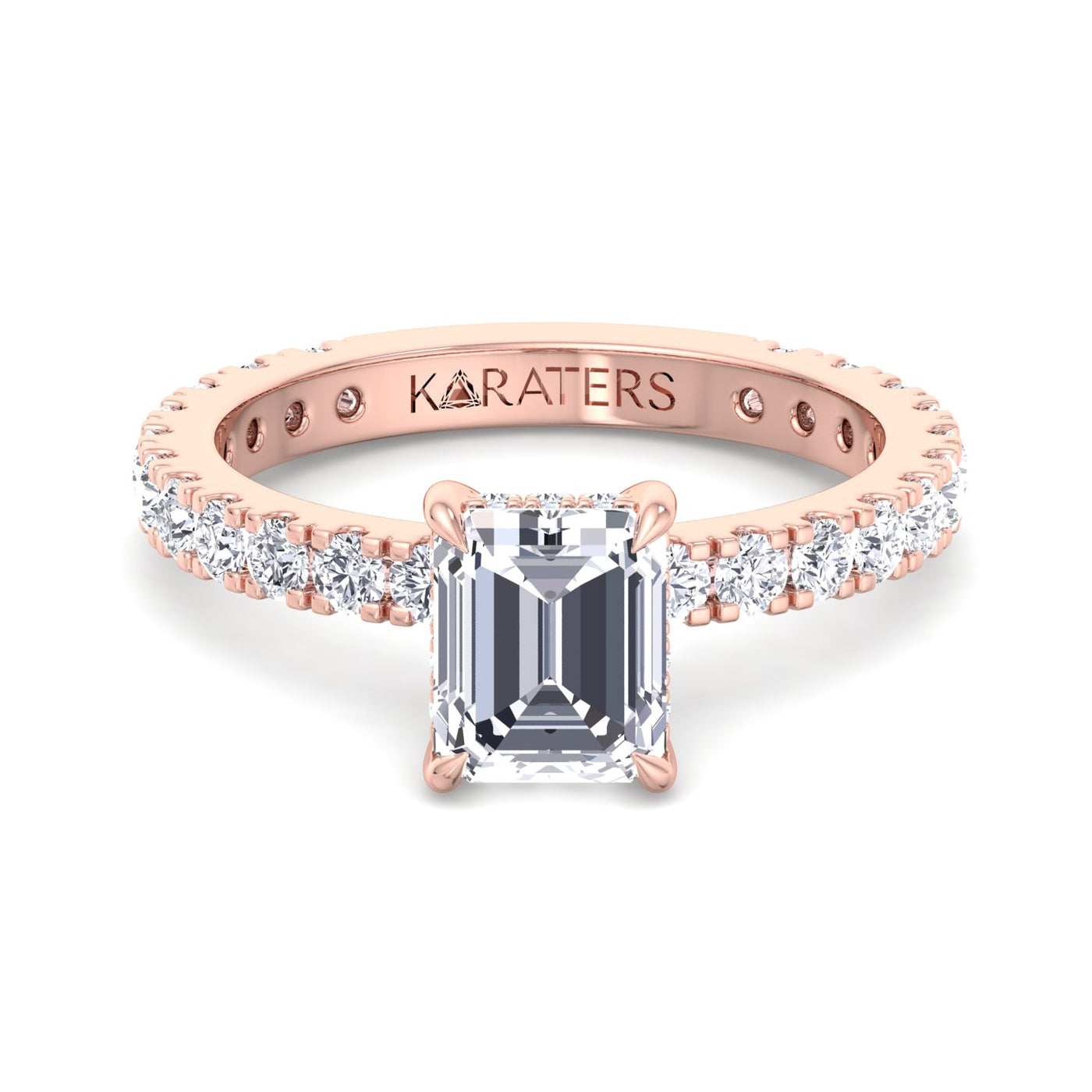 emerald-cut-lab-grown-diamond-engagement-ring-with-hidden-halo-side-stones-in-solid-rose-gold-band