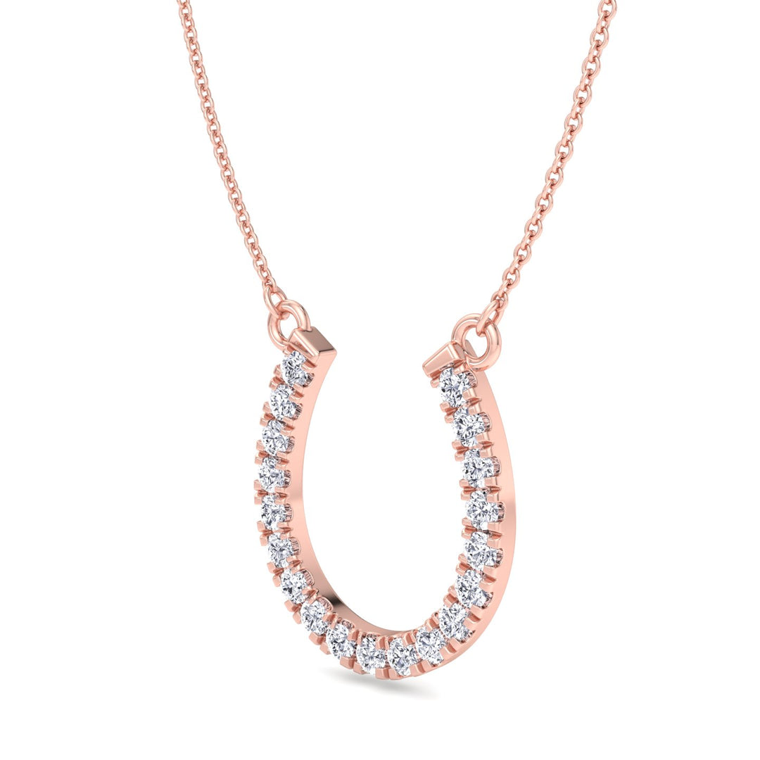 1.35Ct Lab-Grown Diamond Horseshoe Pendant Necklace