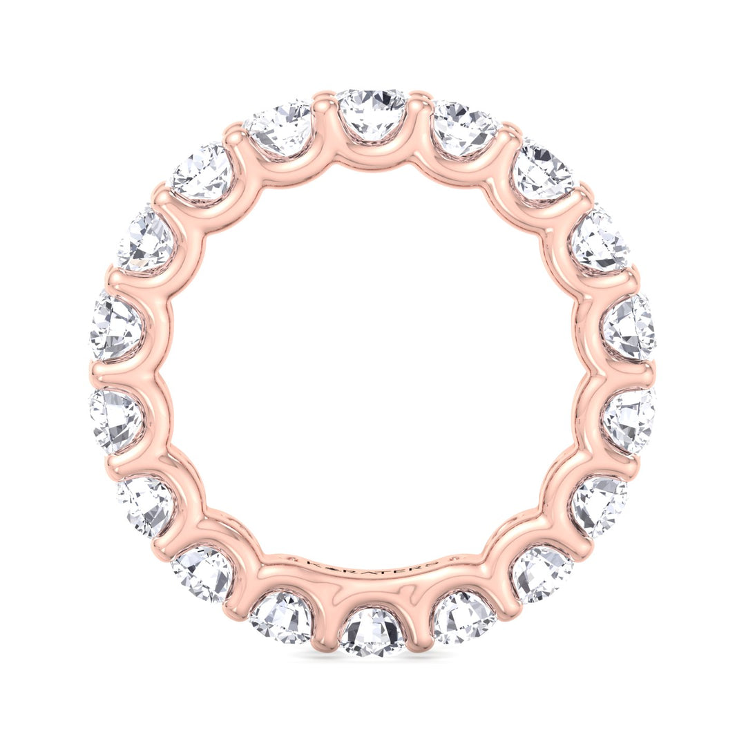 Sueca-Round Cut Lab Rose Diamond-U Prong Eternity Band, Profile
