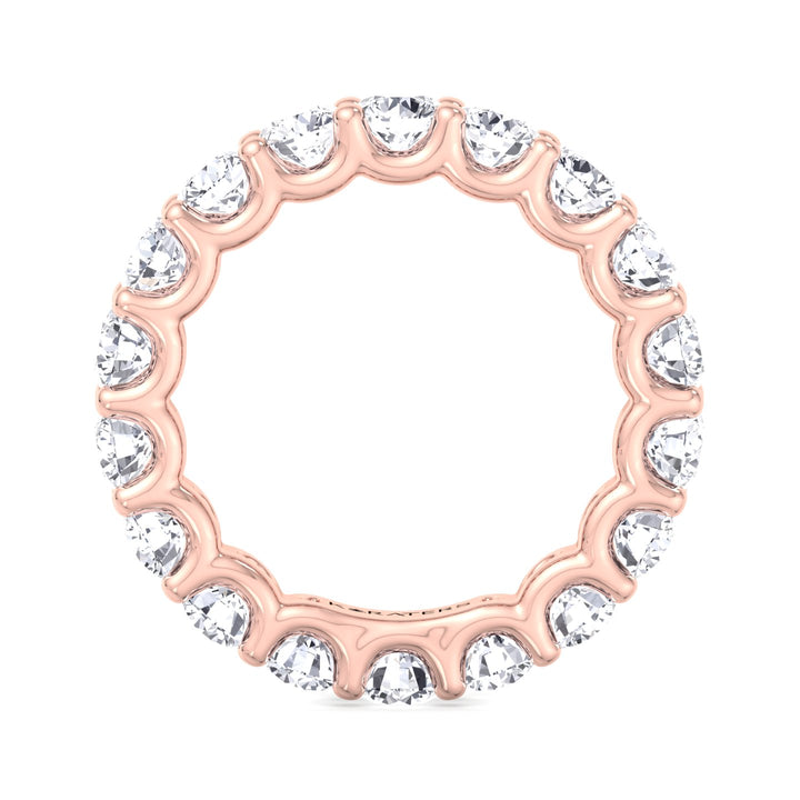 Sueca-Round Cut Lab Rose Diamond-U Prong Eternity Band, Profile