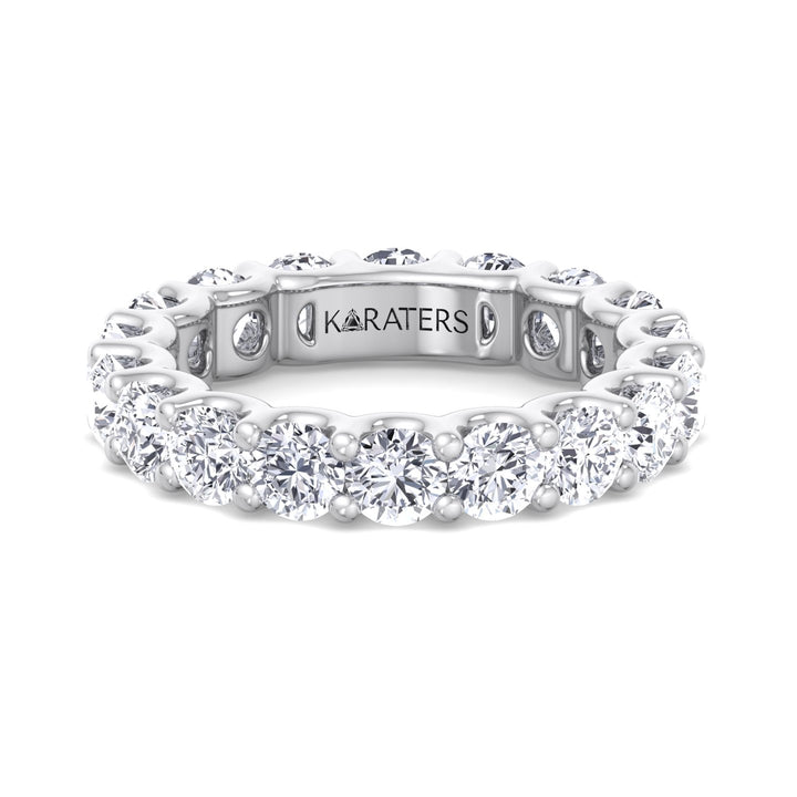 Sueca-Round Lab White Gold Diamond-U Prong Eternity Bands, Front