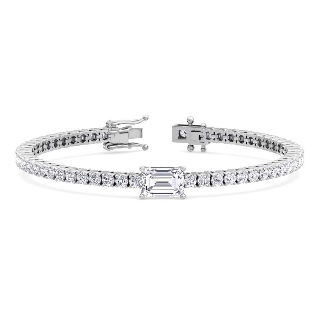 Vincente - 10Ct Emerald Station Lab Diamond Tennis Bracele