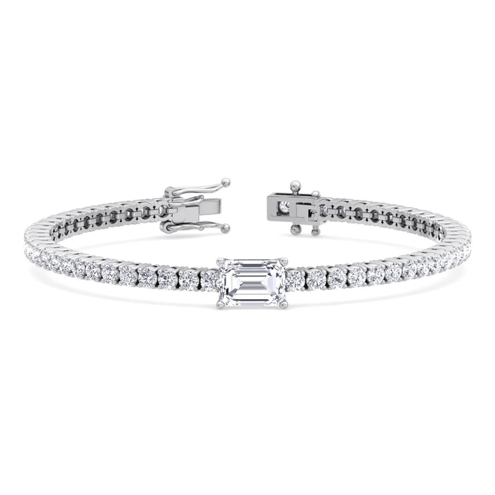 Vincente - 10Ct Emerald Station Lab Diamond Tennis Bracele