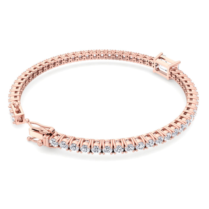 Vincente 10Ct Emerald Lab-Grown Diamond Tennis Bracelet Rose