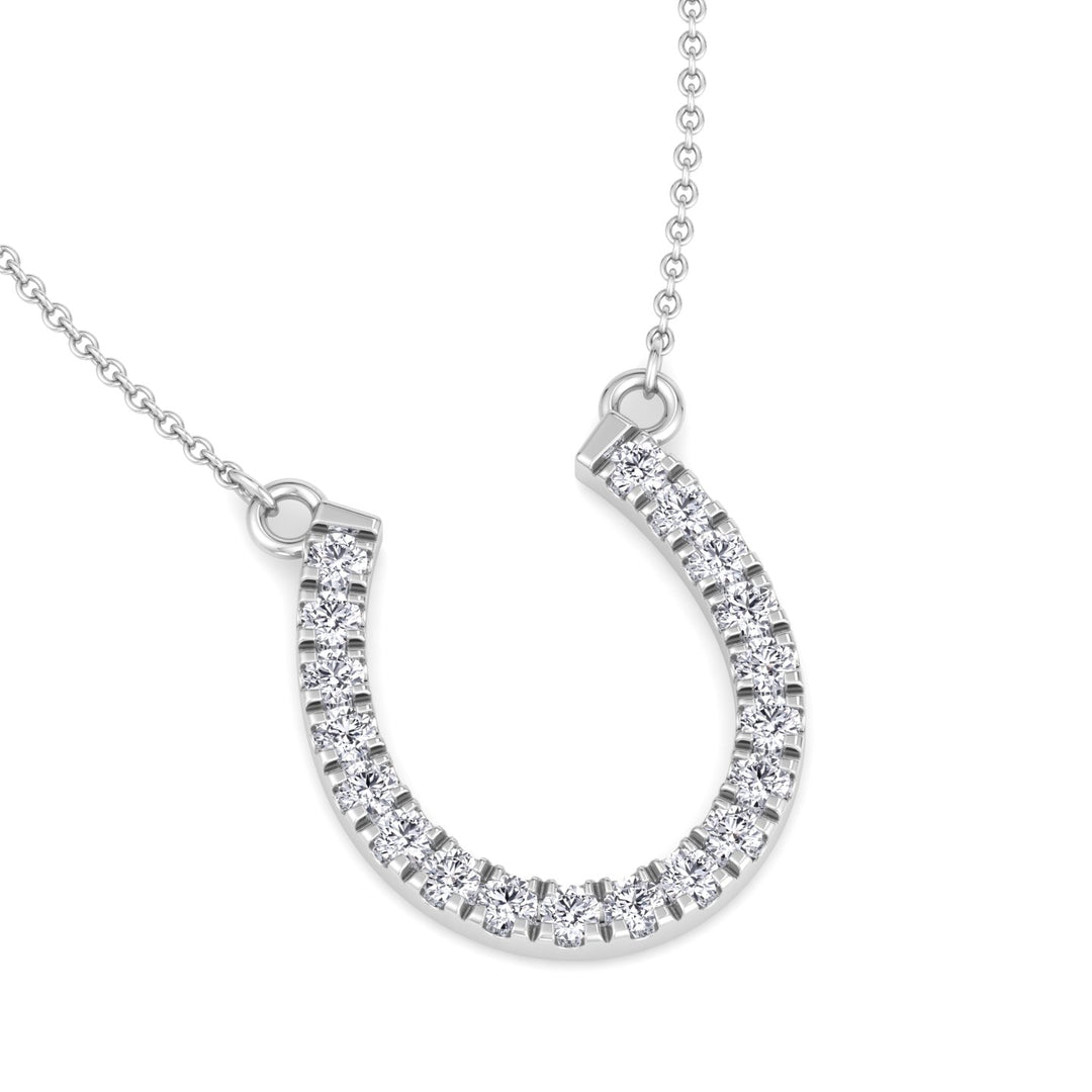 1.35Ct Lab-Grown Diamond Horseshoe Pendant Necklace