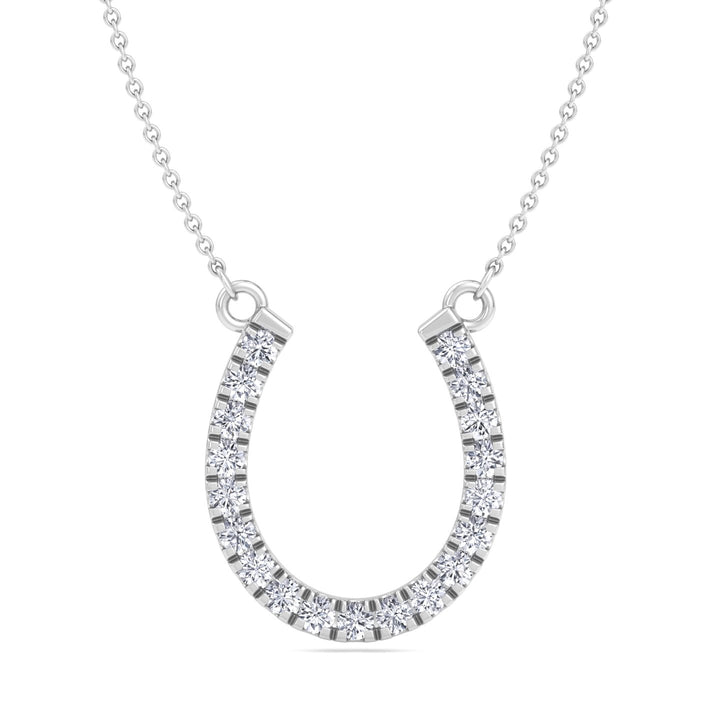 1.35Ct Lab-Grown Diamond Horseshoe Pendant Necklace