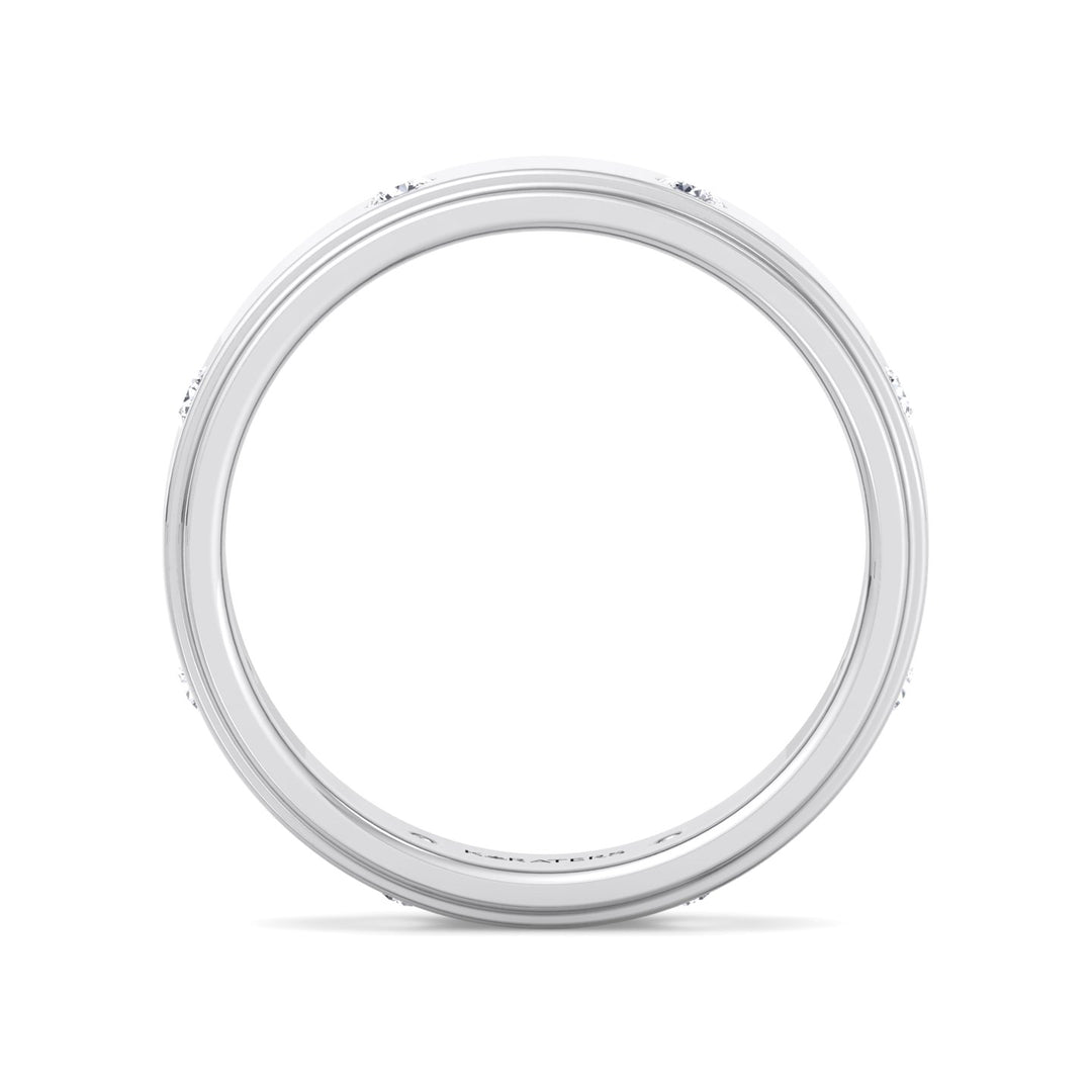 Men Lab Grown Diamond Wedding Band 6mm