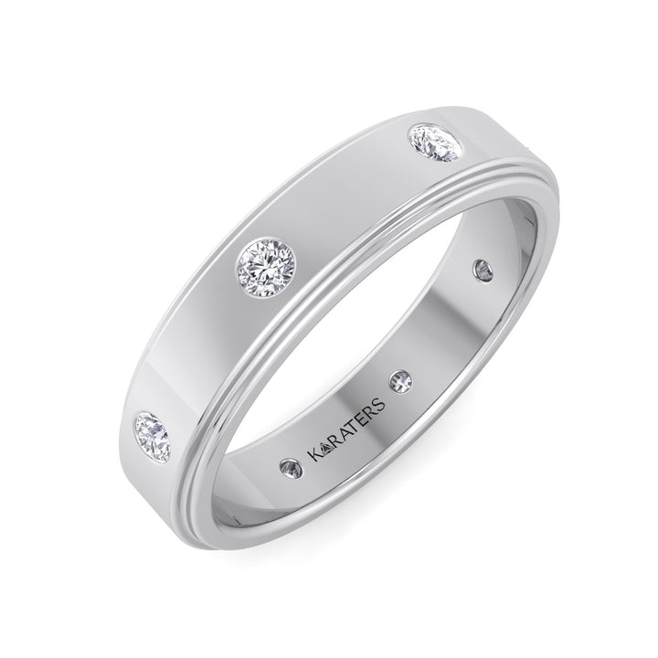 Men Lab Grown Diamond Wedding Band 6mm
