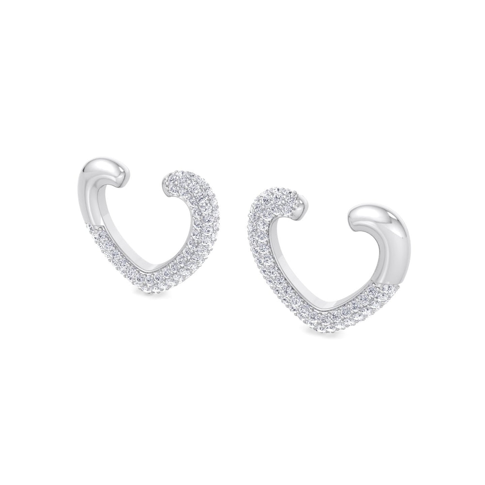 Heart-shaped pave lab-grown diamond ear cuff in 14K rose gold, 1.17CT.