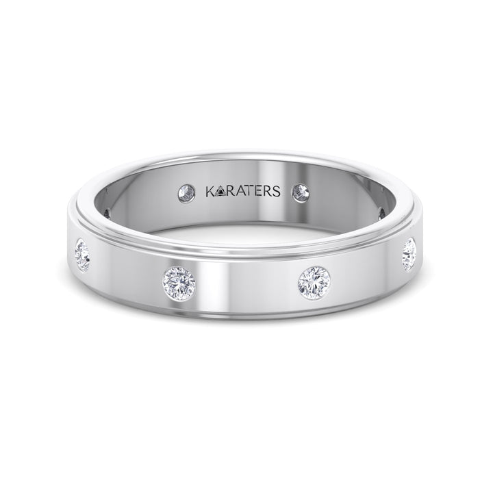 Men Lab Grown Diamond Wedding Band 6mm