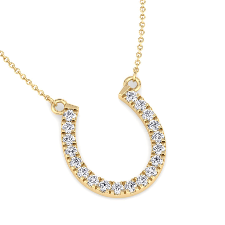 1.35Ct Lab-Grown Diamond Horseshoe Pendant Necklace
