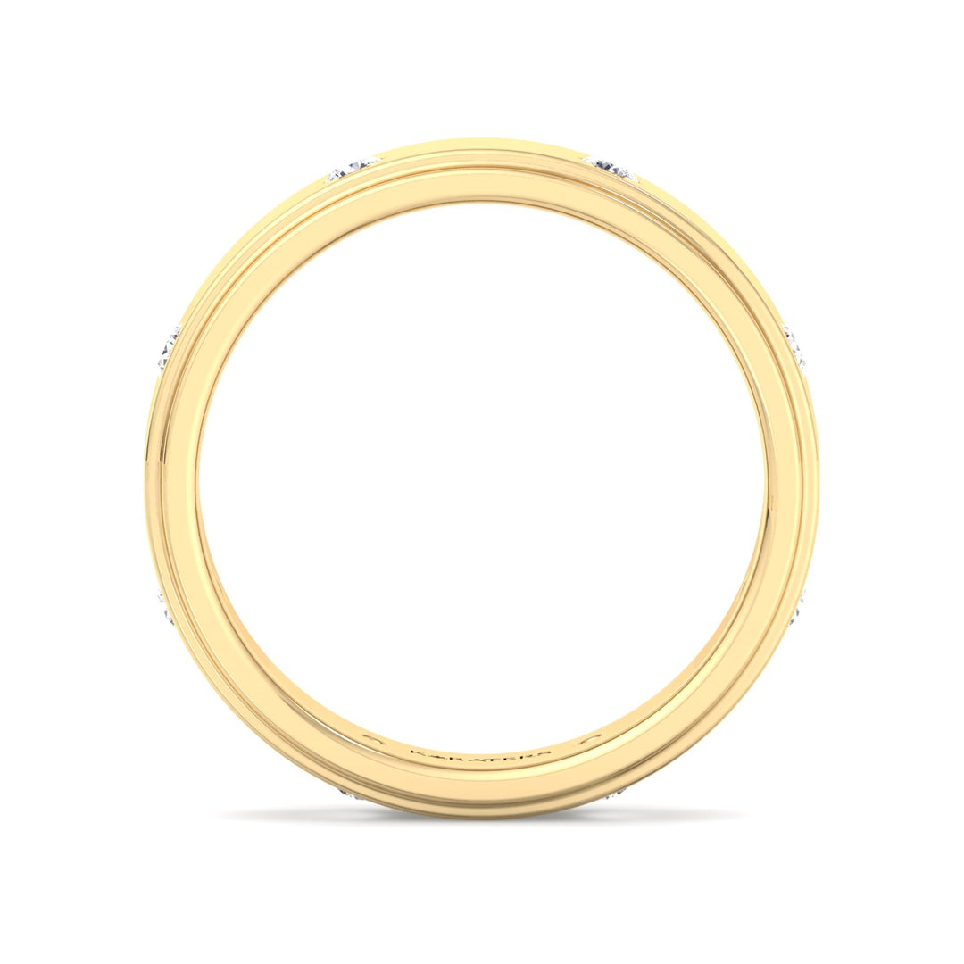 Men Lab Grown Diamond Wedding Band 6mm