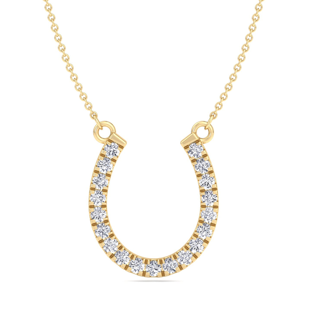 1.35Ct Lab-Grown Diamond Horseshoe Pendant Necklace