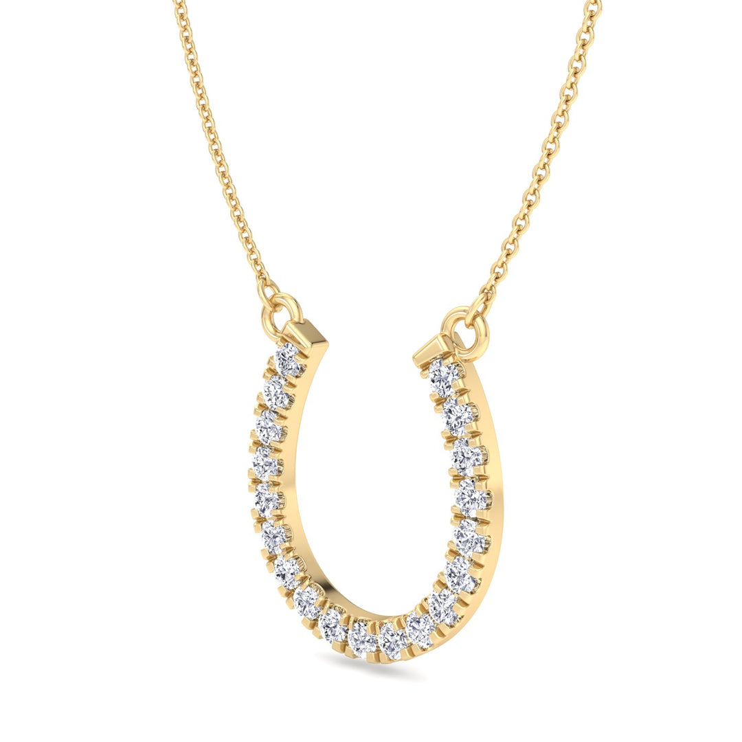 1.35Ct Lab-Grown Diamond Horseshoe Pendant Necklace